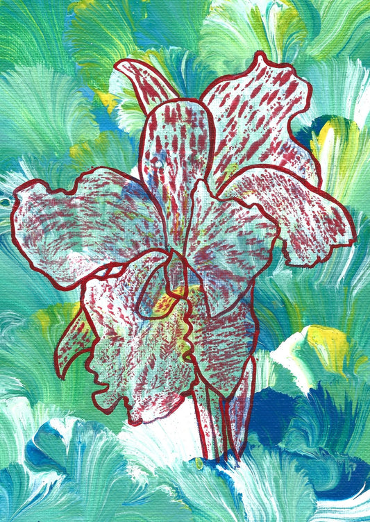 Swirly Flowers Red Orchid. 2026
